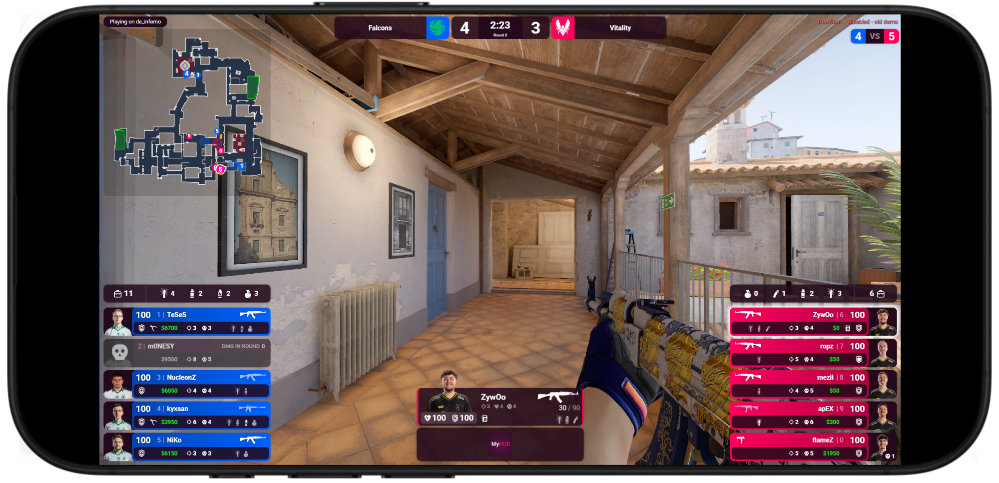 MyHUD desktop application configuring a CS2 HUD