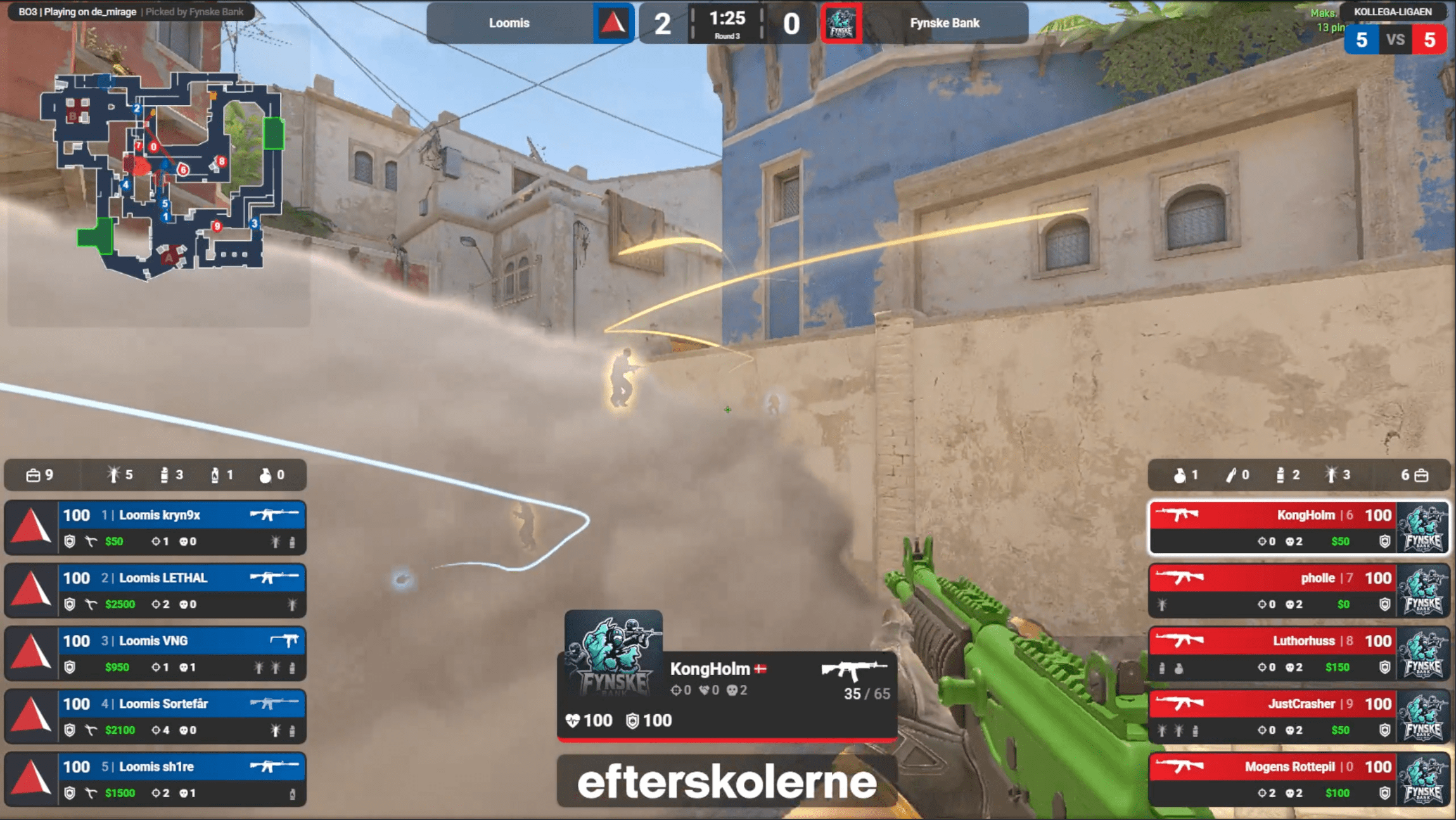 Esportligaen using the MyHUD CS2 HUD on stream