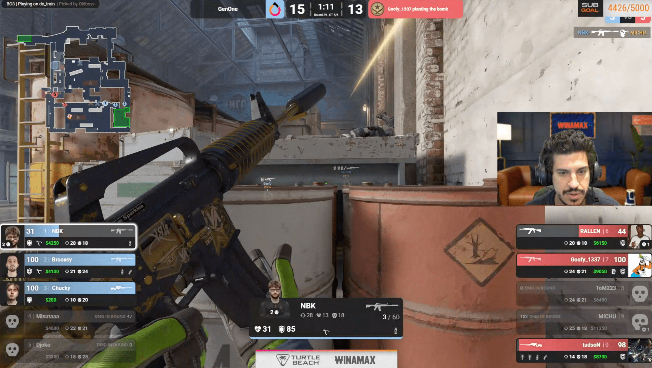 KRL using the MyHUD CS2 HUD on stream